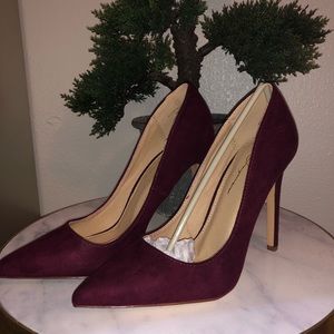 Faux Suede Burgundy pumps